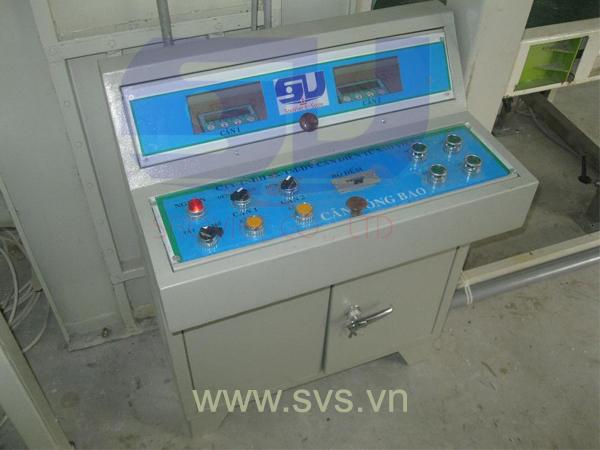 Cân đóng bao hạt 2 phễu cân định lượng cửa cân 3 cấp PM02 - chuyên dùng cho cân đóng bao nguyên liệu dạng hạt