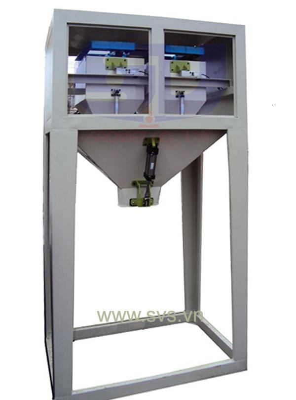 Cân đóng bao hạt 2 phễu cân định lượng cửa cân 3 cấp PM02 - chuyên dùng cho cân đóng bao nguyên liệu dạng hạt